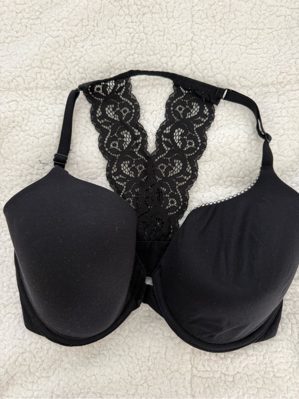 Victoria's Secret Black Lace Racerback T-Shirt Bra